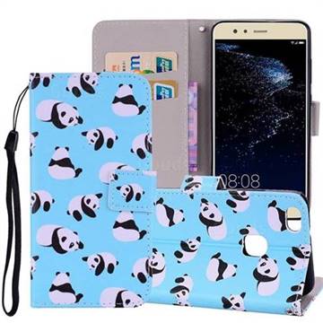 Panda PU Leather Wallet Phone Case Cover for Huawei P10 Lite P10Lite