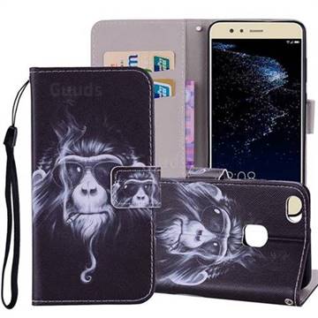 Chimpanzee PU Leather Wallet Phone Case Cover for Huawei P10 Lite P10Lite