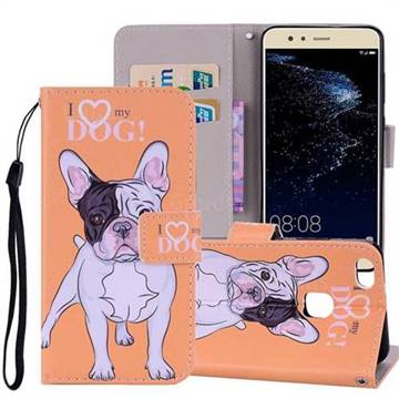 Love Dog PU Leather Wallet Phone Case Cover for Huawei P10 Lite P10Lite