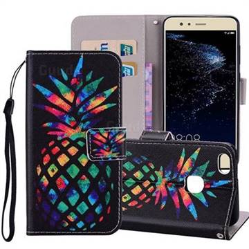 Colorful Pineapple PU Leather Wallet Phone Case Cover for Huawei P10 Lite P10Lite