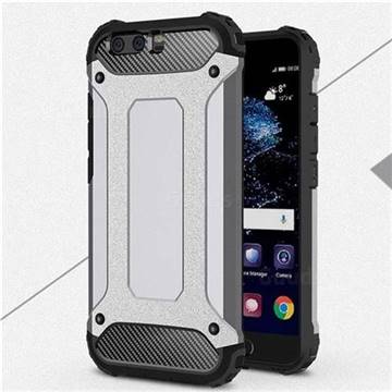 King Kong Armor Premium Shockproof Dual Layer Rugged Hard Cover for Huawei P10 Plus - Silver Grey
