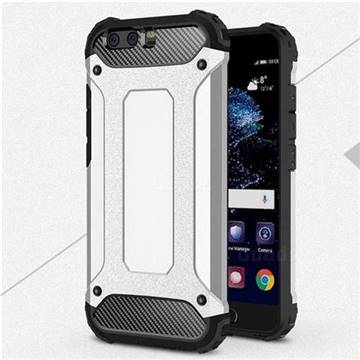 King Kong Armor Premium Shockproof Dual Layer Rugged Hard Cover for Huawei P10 Plus - Technology Silver