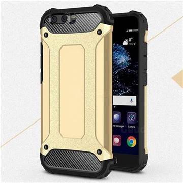 King Kong Armor Premium Shockproof Dual Layer Rugged Hard Cover for Huawei P10 Plus - Champagne Gold
