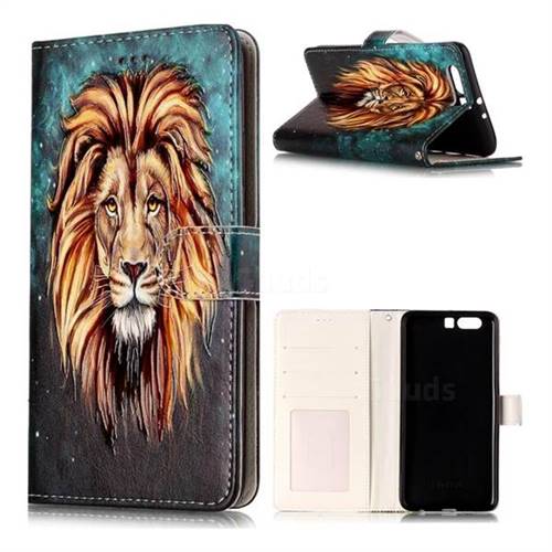 Ice Lion 3D Relief Oil PU Leather Wallet Case for Huawei P10 Plus
