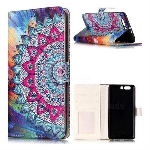 Mandala Flower 3D Relief Oil PU Leather Wallet Case for Huawei P10 Plus