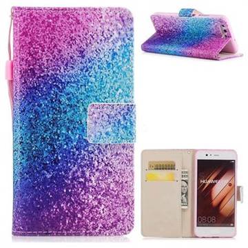 Rainbow Sand PU Leather Wallet Case for Huawei P10 Plus