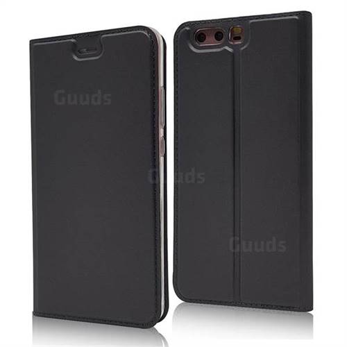 Ultra Slim Card Magnetic Automatic Suction Leather Wallet Case for Huawei P10 Plus - Star Grey
