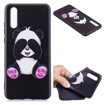 Lovely Panda 3D Embossed Relief Black Soft Back Cover for Huawei P20