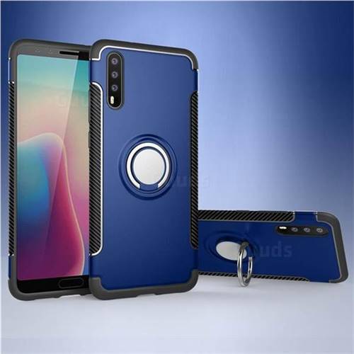 Armor Anti Drop Carbon PC + Silicon Invisible Ring Holder Phone Case for Huawei P20 - Sapphire