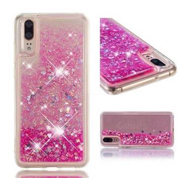 Dynamic Liquid Glitter Quicksand Sequins TPU Phone Case for Huawei P20 - Rose