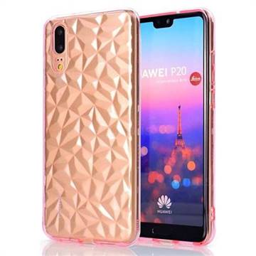 Diamond Pattern Shining Soft TPU Phone Back Cover for Huawei P20 - Pink