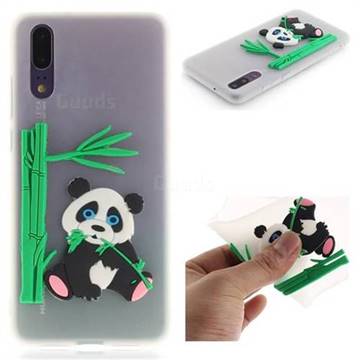Panda Eating Bamboo Soft 3D Silicone Case for Huawei P20 - Translucent
