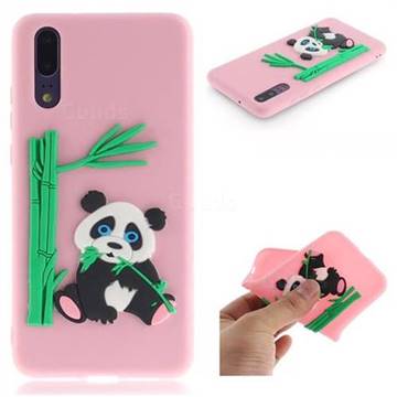 Panda Eating Bamboo Soft 3D Silicone Case for Huawei P20 - Pink
