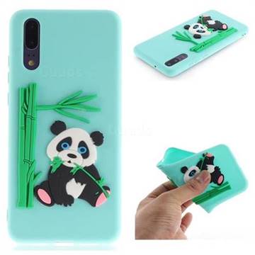 Panda Eating Bamboo Soft 3D Silicone Case for Huawei P20 - Green