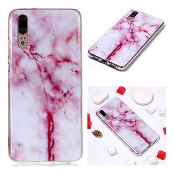 Red Grain Soft TPU Marble Pattern Phone Case for Huawei P20