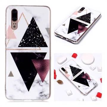 Four Triangular Soft TPU Marble Pattern Phone Case for Huawei P20