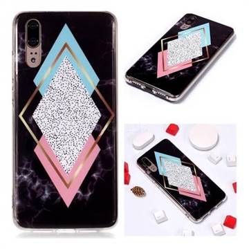 Black Diamond Soft TPU Marble Pattern Phone Case for Huawei P20