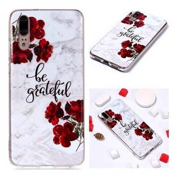 Rose Soft TPU Marble Pattern Phone Case for Huawei P20