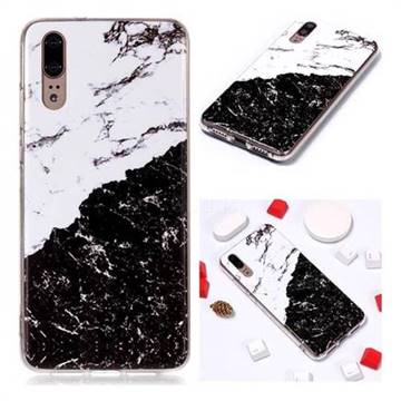 Black and White Soft TPU Marble Pattern Phone Case for Huawei P20