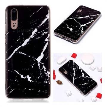 Black Rough white Soft TPU Marble Pattern Phone Case for Huawei P20