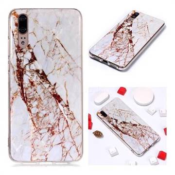 White Crushed Soft TPU Marble Pattern Phone Case for Huawei P20
