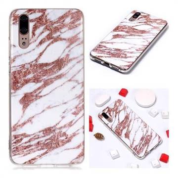 Rose Gold Grain Soft TPU Marble Pattern Phone Case for Huawei P20