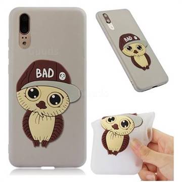 Bad Boy Owl Soft 3D Silicone Case for Huawei P20 - Translucent White