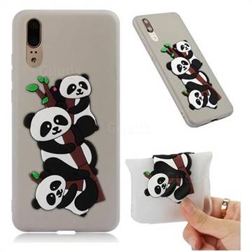 Panda Bamboo Soft 3D Silicone Case for Huawei P20 - Translucent White