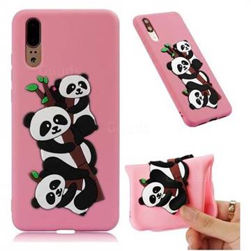 Panda Bamboo Soft 3D Silicone Case for Huawei P20 - Red
