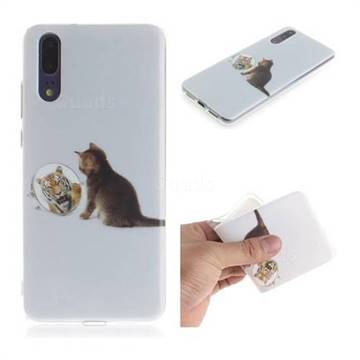 Cat and Tiger IMD Soft TPU Cell Phone Back Cover for Huawei P20