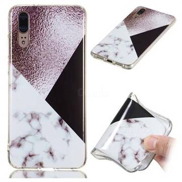 Pinstripe Soft TPU Marble Pattern Phone Case for Huawei P20