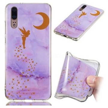 Elf Purple Soft TPU Marble Pattern Phone Case for Huawei P20