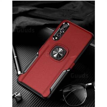 Knight Armor Anti Drop PC + Silicone Invisible Ring Holder Phone Cover for Huawei P20 - Red
