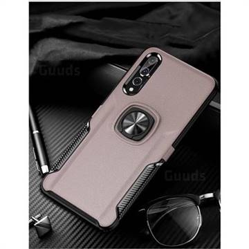 Knight Armor Anti Drop PC + Silicone Invisible Ring Holder Phone Cover for Huawei P20 - Rose Gold