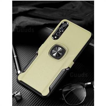 Knight Armor Anti Drop PC + Silicone Invisible Ring Holder Phone Cover for Huawei P20 - Champagne