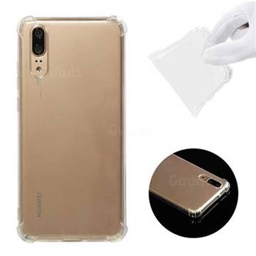 Anti-fall Clear Soft Back Cover for Huawei P20 - Transparent