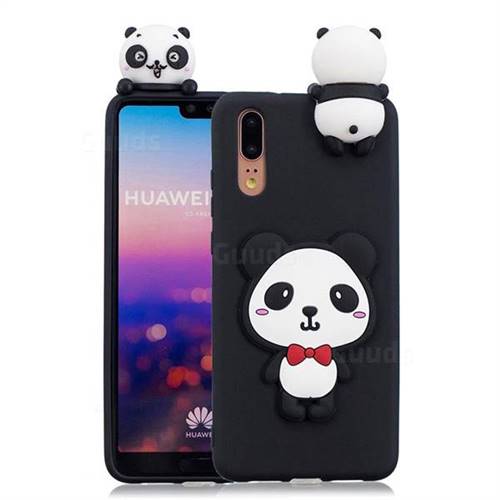Red Bow Panda Soft 3D Climbing Doll Soft Case for Huawei P20