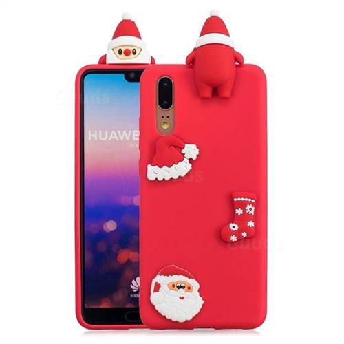 Red Santa Claus Christmas Xmax Soft 3D Silicone Case for Huawei P20