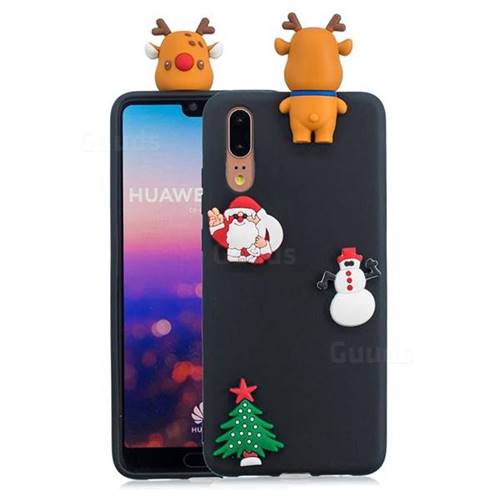 Black Elk Christmas Xmax Soft 3D Silicone Case for Huawei P20