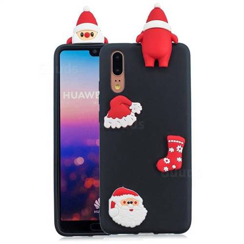 Black Santa Claus Christmas Xmax Soft 3D Silicone Case for Huawei P20