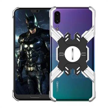 Heroes All Metal Frame Coin Kickstand Car Magnetic Bumper Phone Case for Huawei P20 - Silver