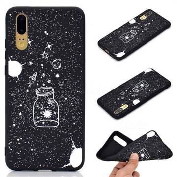 Travel The Universe Chalk Drawing Matte Black TPU Phone Cover for Huawei P20