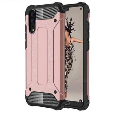 King Kong Armor Premium Shockproof Dual Layer Rugged Hard Cover for Huawei P20 - Rose Gold