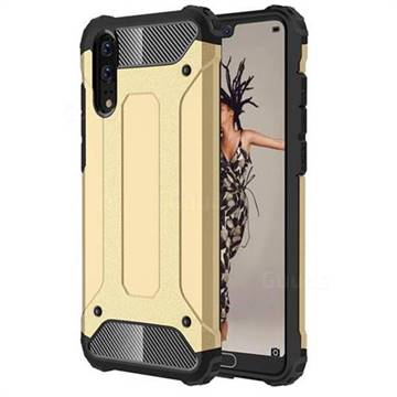 King Kong Armor Premium Shockproof Dual Layer Rugged Hard Cover for Huawei P20 - Champagne Gold
