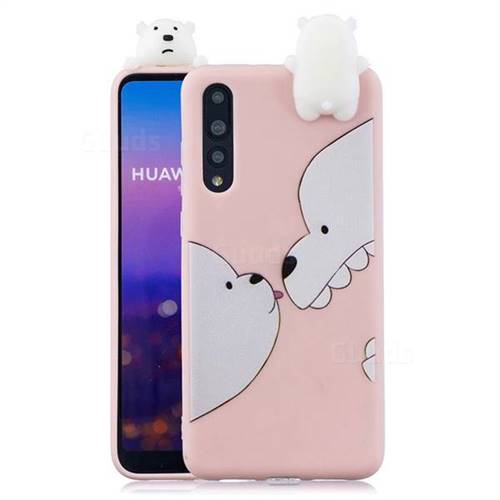 Big White Bear Soft 3D Climbing Doll Soft Case for Huawei P20