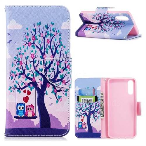 Tree and Owls Leather Wallet Case for Huawei P20