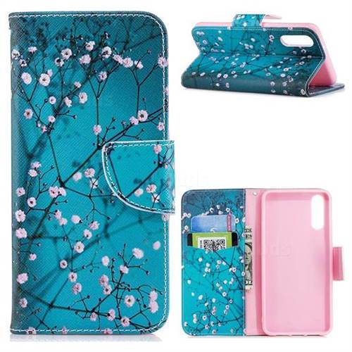 Blue Plum Leather Wallet Case for Huawei P20