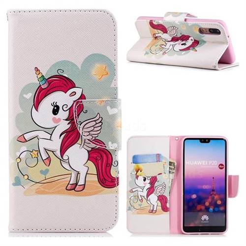 Cloud Star Unicorn Leather Wallet Case for Huawei P20