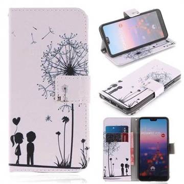 Couple Dandelion PU Leather Wallet Case for Huawei P20