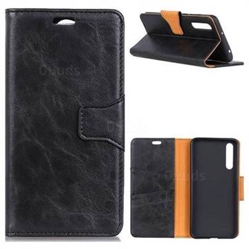 MURREN Luxury Crazy Horse PU Leather Wallet Phone Case for Huawei P20 - Black